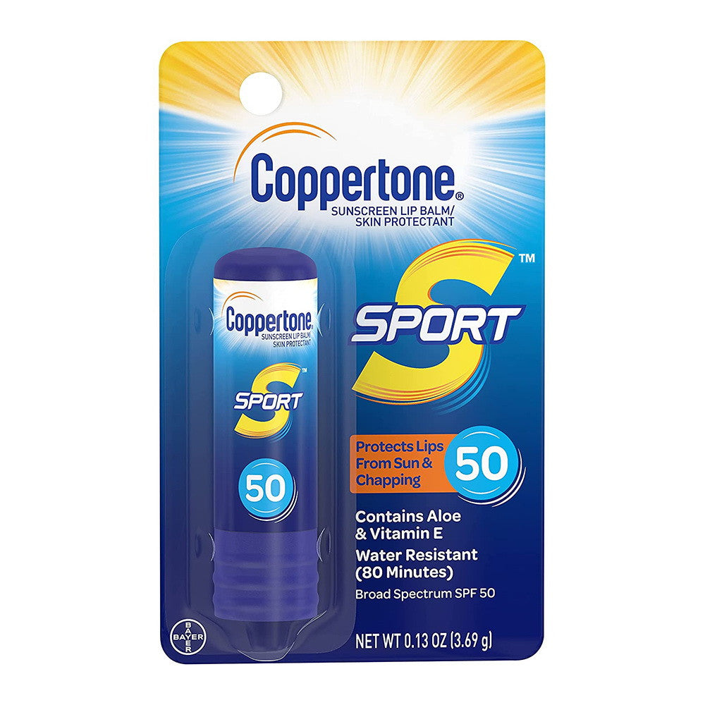 Coppertone Sport Sunscreen Lip balm SPF 50, 0.13 Oz